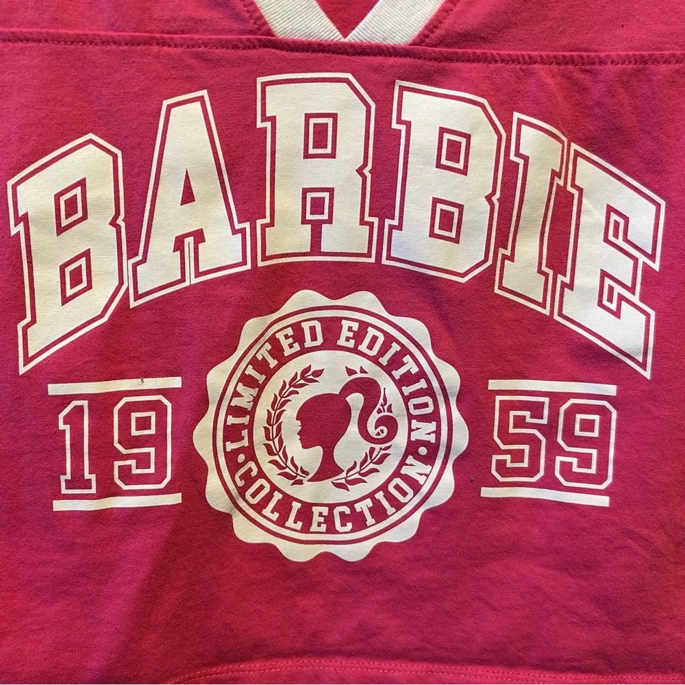 Mattel Barbie Pink V-Neck Cropped Top - Picture 8 of 12